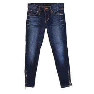 Calvin Rucker “true hearts” skinny ankle zip crop